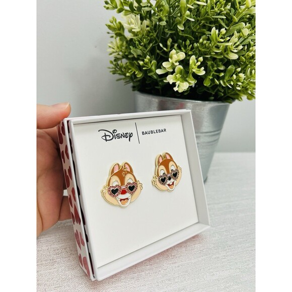 New Baublebar X Disney Chip And Dale Valentines Day Earrings Limited Edition - Picture 4 of 7